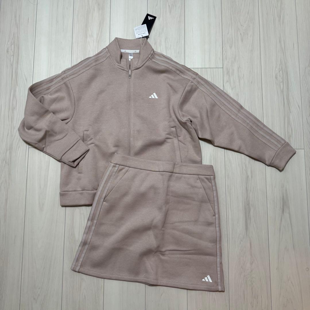 新品 セットアップ アディダス 秋冬 裏起毛 ジャケット スカート 大きいサイズ