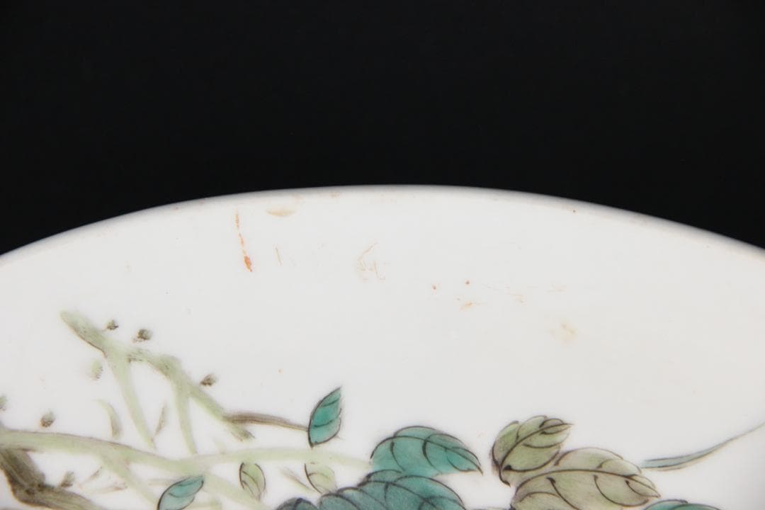 中国　粉彩錦江秋色図　牡丹水鳥文皿　畢伯濤作款　清　民国期　景徳鎮窯　Eo5-5