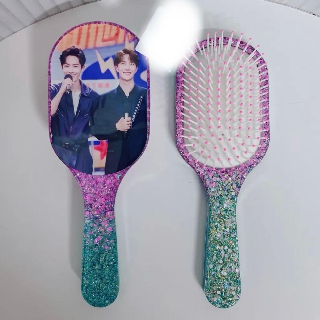 王一博 肖戦 超大レジンエアークッション付きヘアブラシ　4点セット❣️確認用105