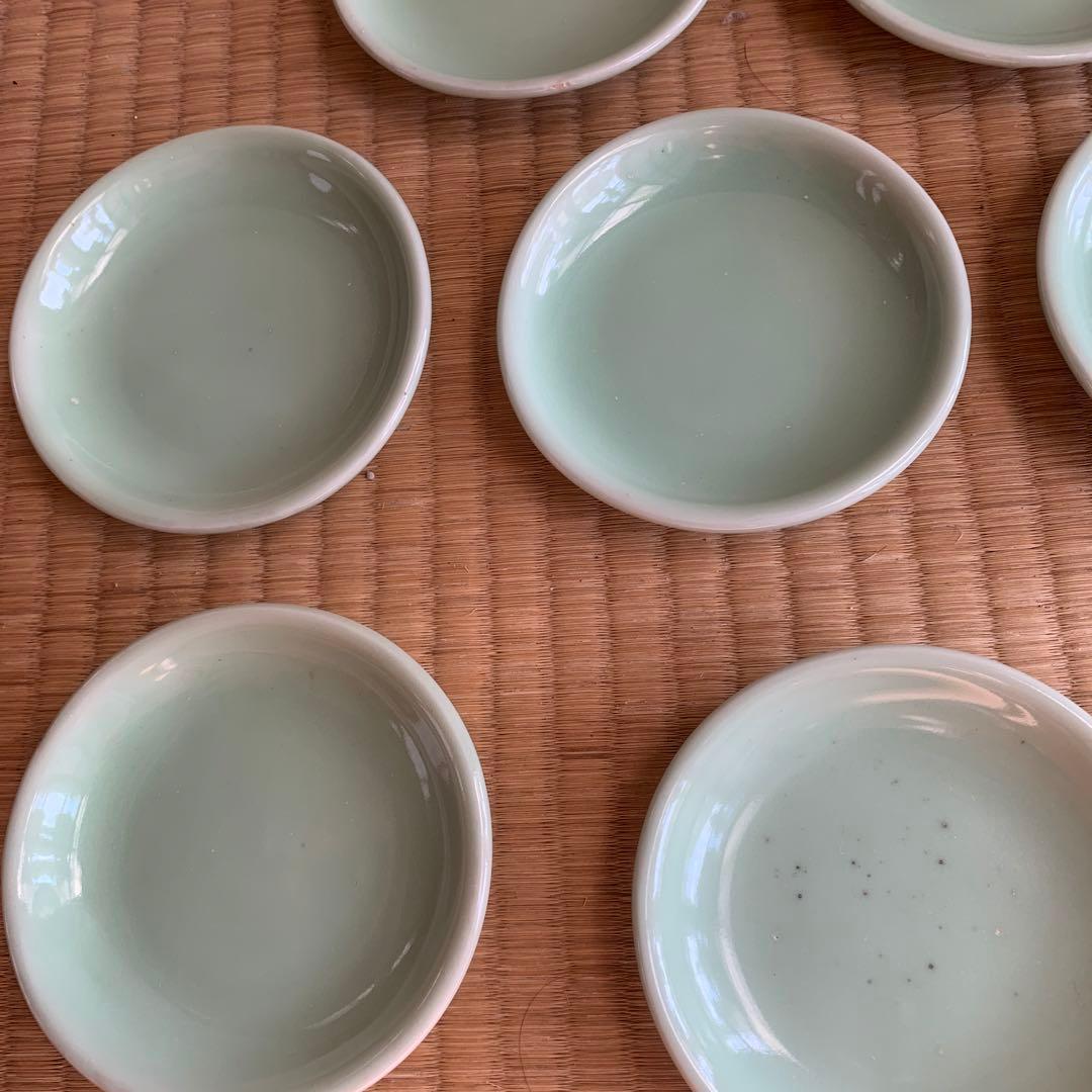 中国清時代豆青釉小皿10客