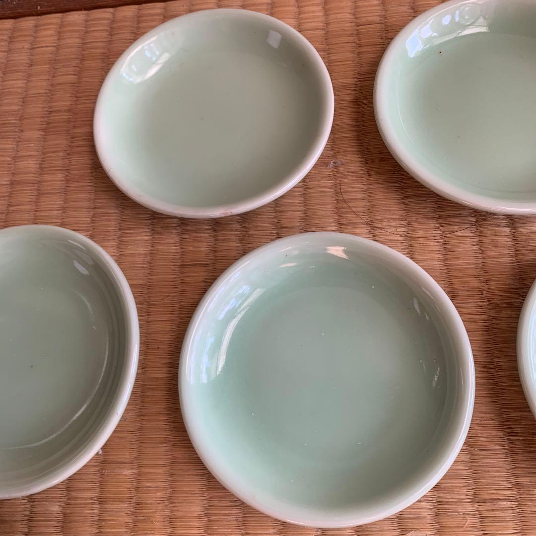 中国清時代豆青釉小皿10客