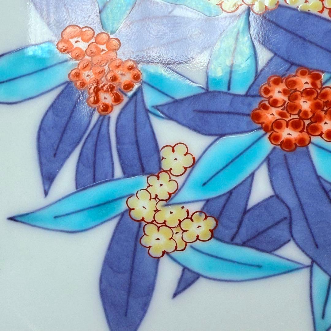 人間国宝　今泉今右衛門　錦沈丁花絵銘々皿　八角形　共箱　高級ライン　日本料理