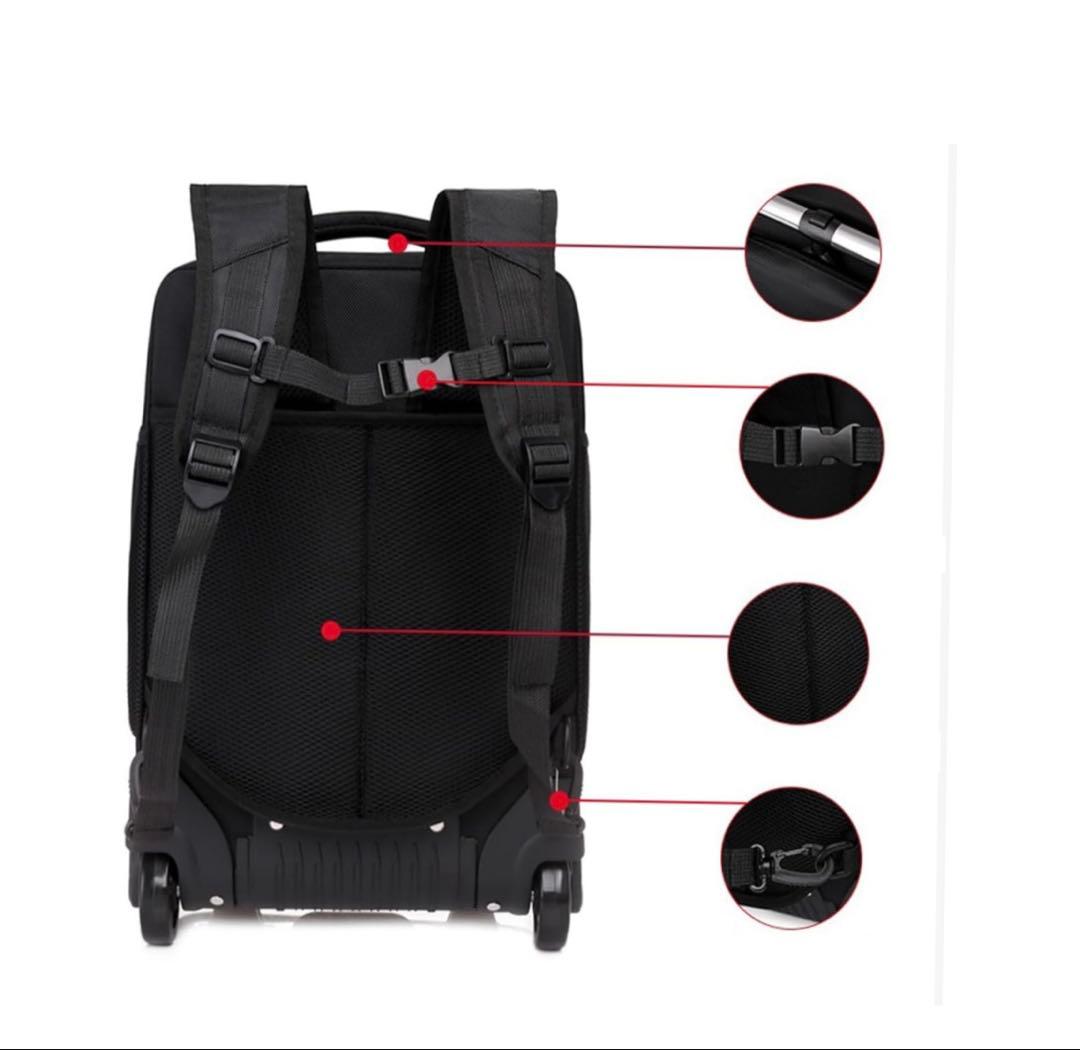 2WAY キャリーバッグ リュック 大容量 、PC収納 黒