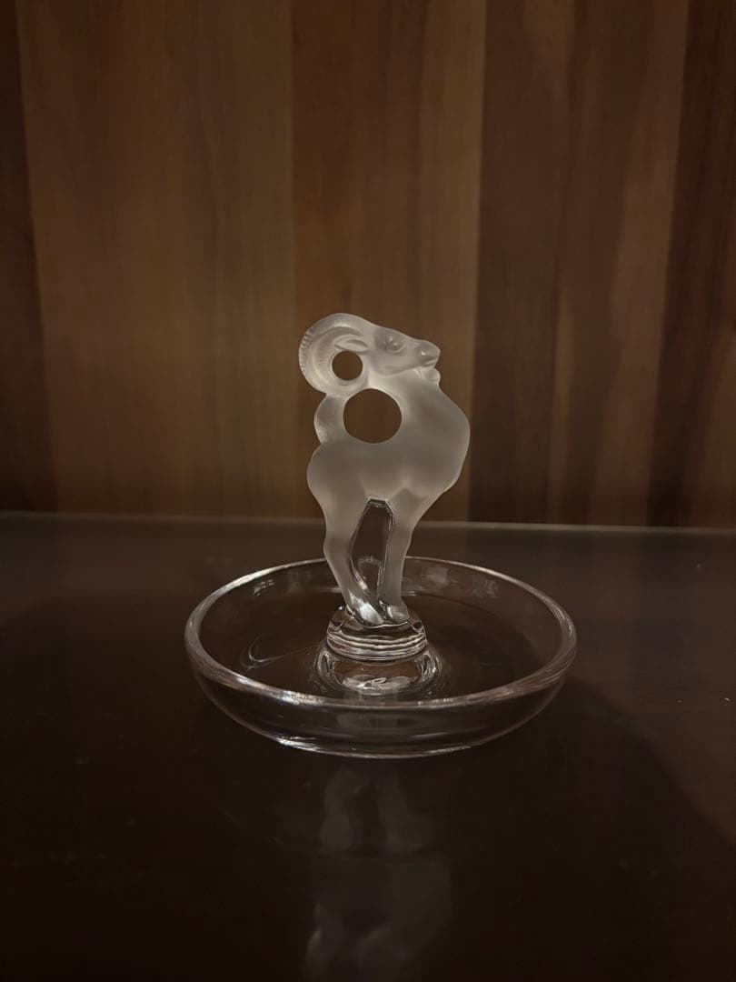 LALIQUE ラリック クリスタル ガラス山羊リングトレイ