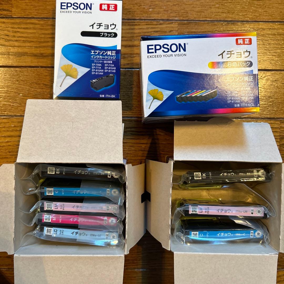 EPSON 純正 インクカートリッジ　イチョウ ITH-6CL 6色セット➕9本