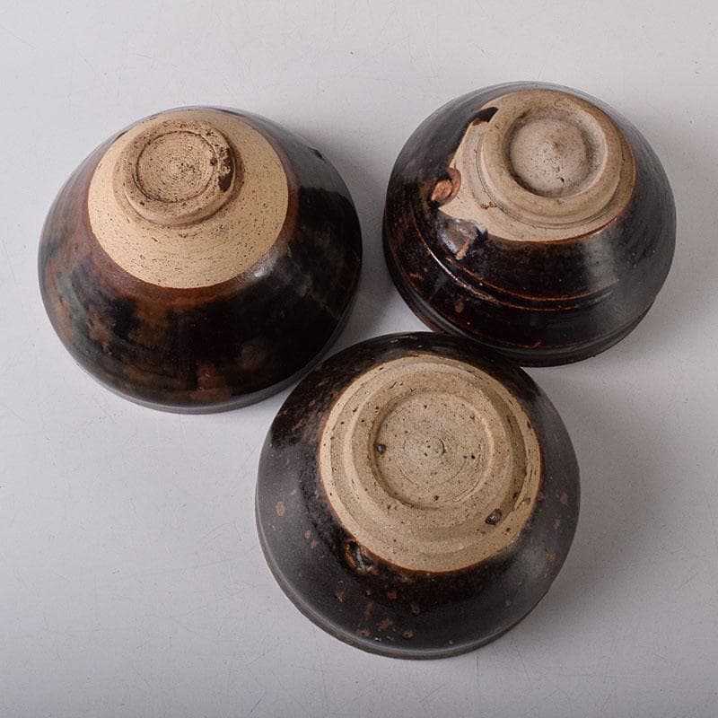 茶道具　瀬戸焼　古瀬戸天目茶碗　3点まとめて　V　R8468