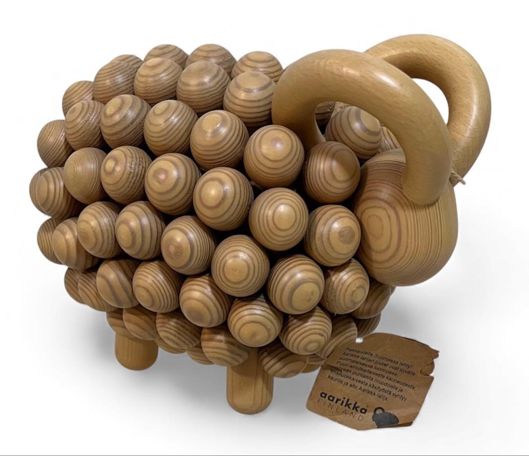 アーリッカ☆木製 羊型オブジェ 置物 フィギュリン 北欧フィンランドビンテージ