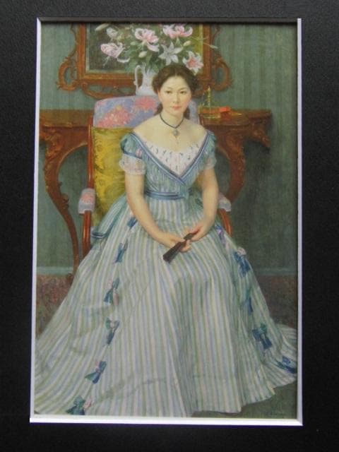 中山忠彦、鏡花、希少な画集より、新品高級額・額装付、状態良好