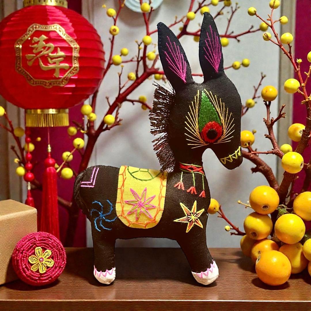 昭和期の中国民間玩具・陝西省西安 毛馿（馬）郷土玩具　午年　干支飾り