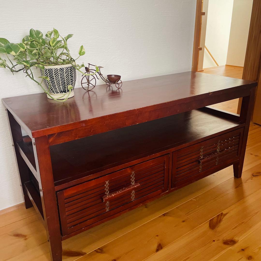 アジアン家具　ローチェスト　テレビ台　木製 引き出し付き インポート
