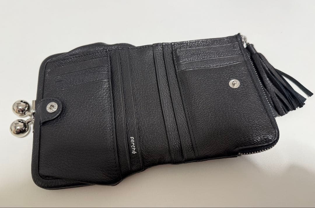 ペルケ perche マルチスタッズがま口二つ折りウォレット