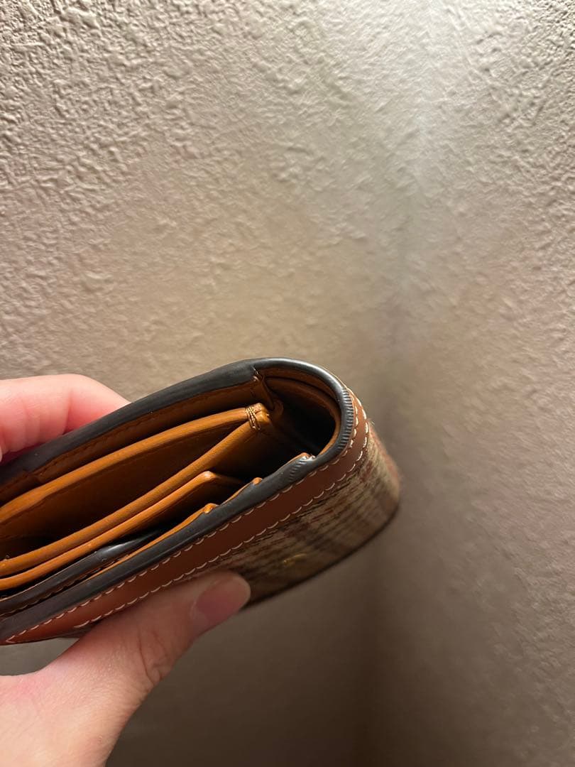 セリーヌ CELINE 三つ折り財布 ウォレット トリオンフ レザー/ツイード