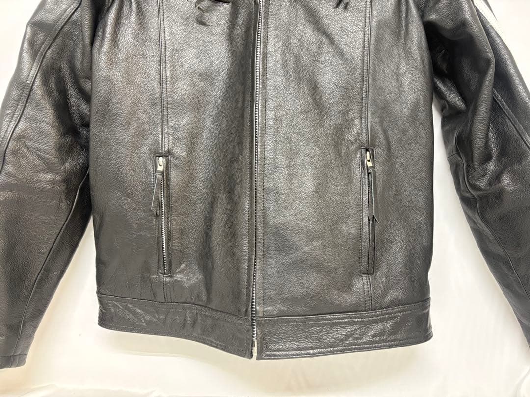 ①Freedom レザー ライダース ジャケット ホワイトライン