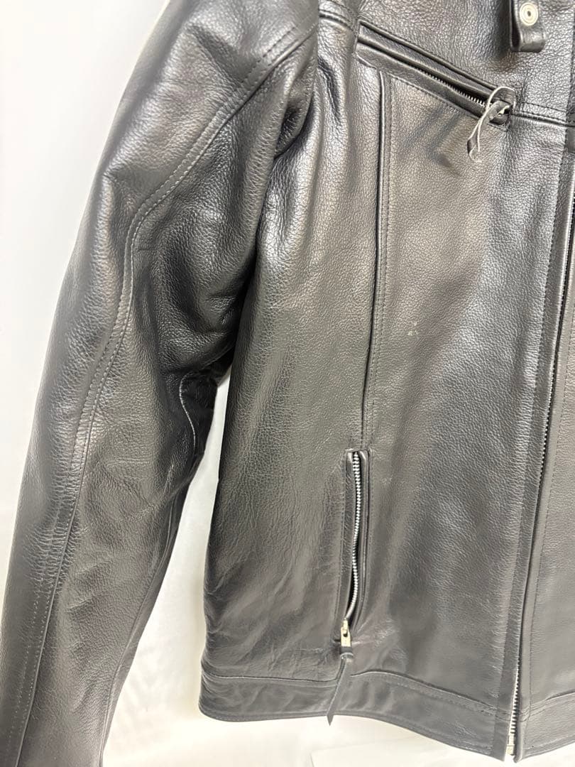 ①Freedom レザー ライダース ジャケット ホワイトライン