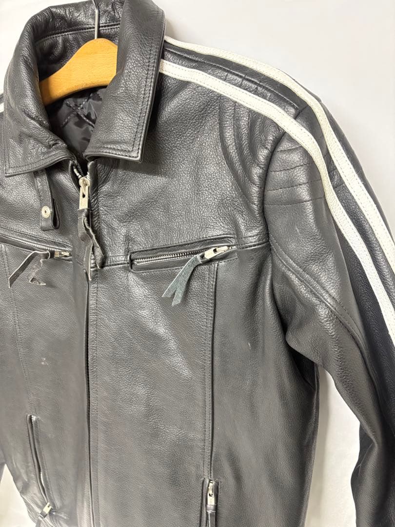 ①Freedom レザー ライダース ジャケット ホワイトライン