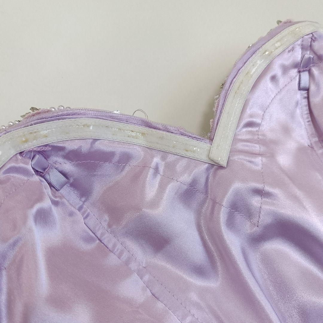 IRMA イルマ 刺繍 ビーズ ビジュー レースアップ ロングドレス 紫 9号