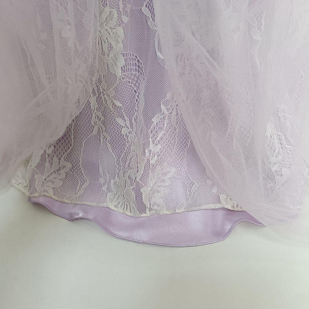 IRMA イルマ 刺繍 ビーズ ビジュー レースアップ ロングドレス 紫 9号