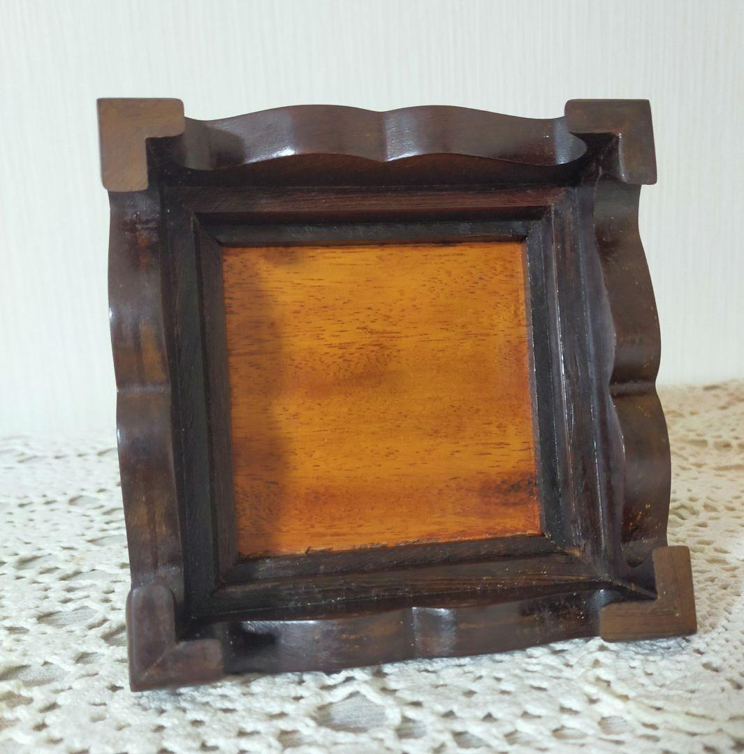 高級唐木　鉄刀木　花梨木　ミニ花台　2点セット　未使用保管品