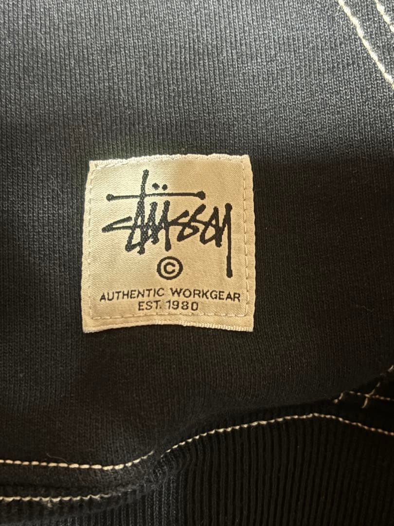 Stussy ステューシー 白ステッチ Zip Hoodie ポルトガル製 M