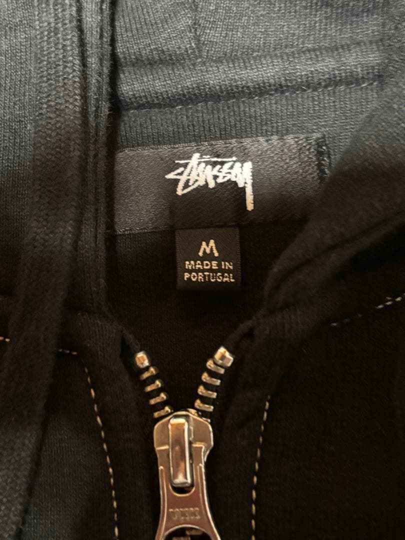 Stussy ステューシー 白ステッチ Zip Hoodie ポルトガル製 M