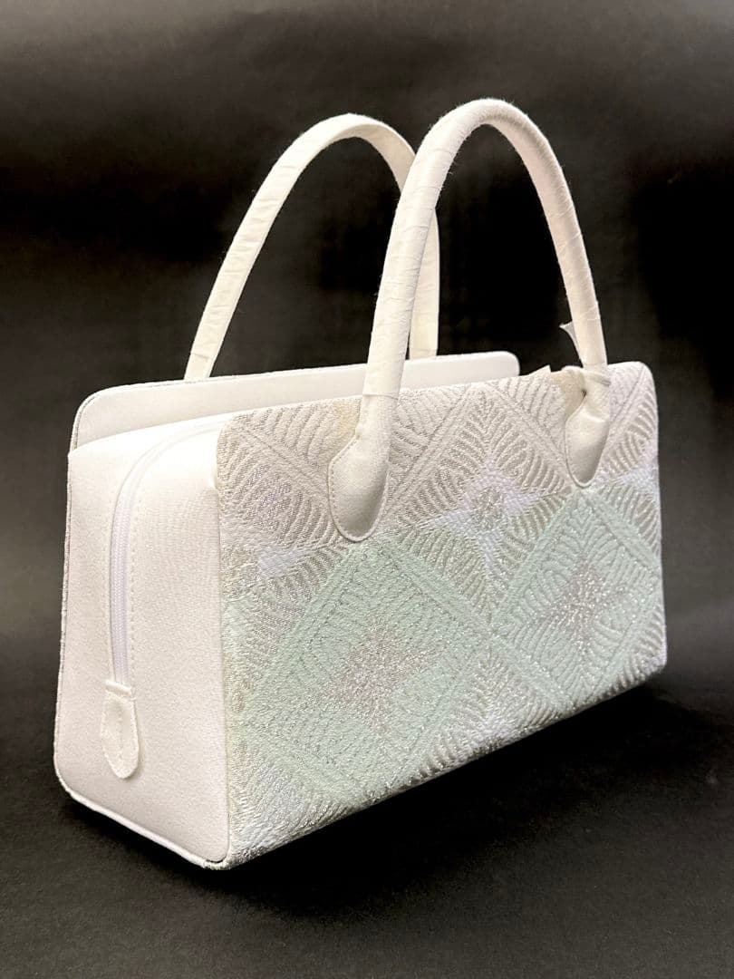 衿秀 バッグ 和装 利休 フォーマル 帯地 正絹 留袖バッグ　訪問着バッグ　菊菱