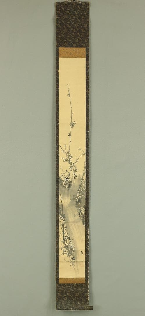 蘭斎 梅図 掛軸 肉筆 紙本