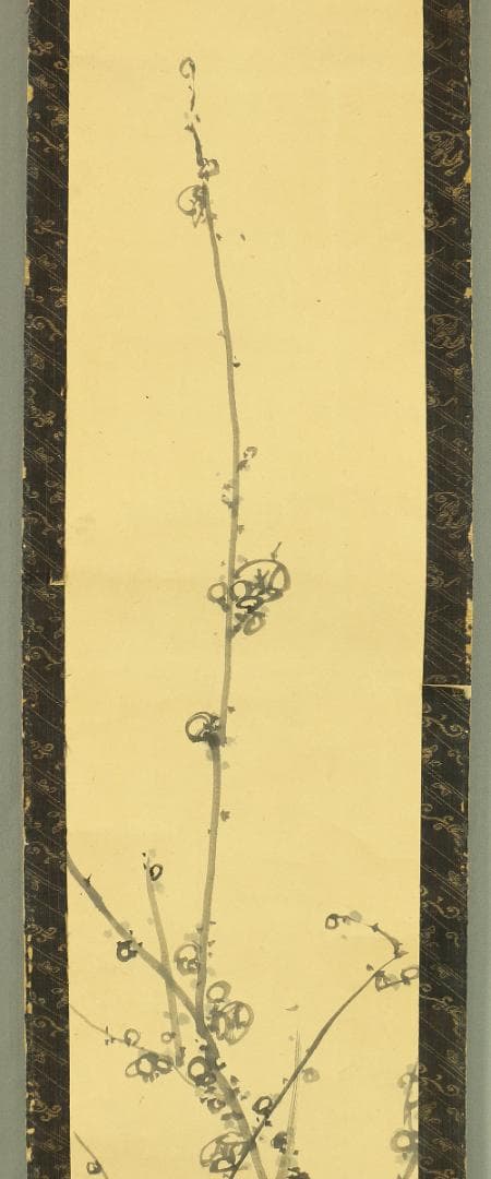 蘭斎 梅図 掛軸 肉筆 紙本