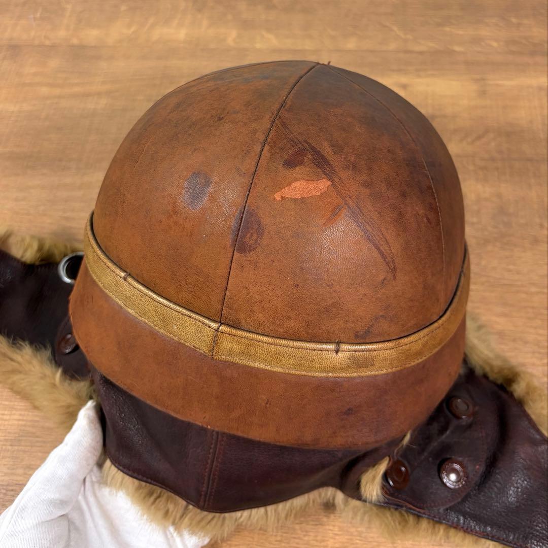 貴重 当時物 実物 旧日本陸軍 戦車帽 防寒型 冬様 革製 日本軍 ヘルメット
