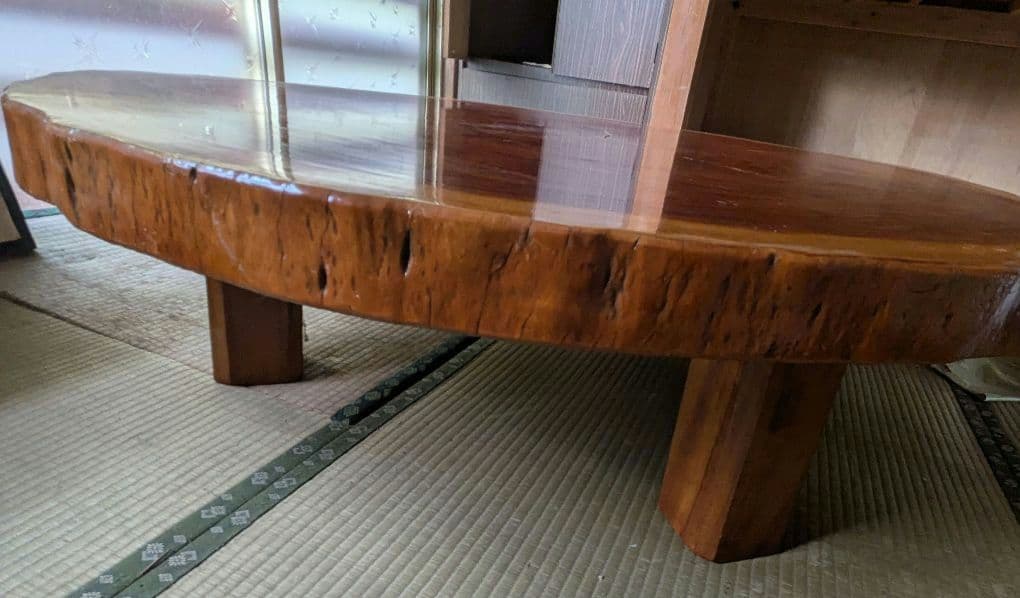 一枚板座敷机　昭和　レトロ　座敷　テーブル　茨城県　つくば市