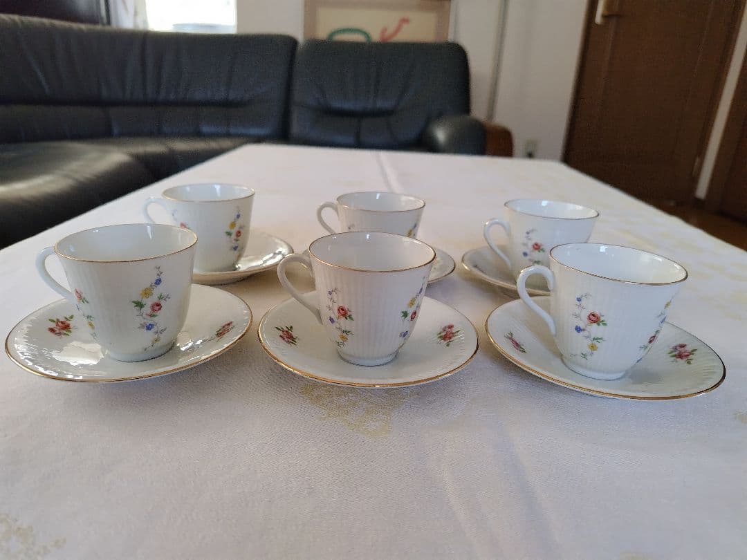 ロ−ルストランド　スエ−デン 592 デミタスカップセット六客　ヴィンテージ