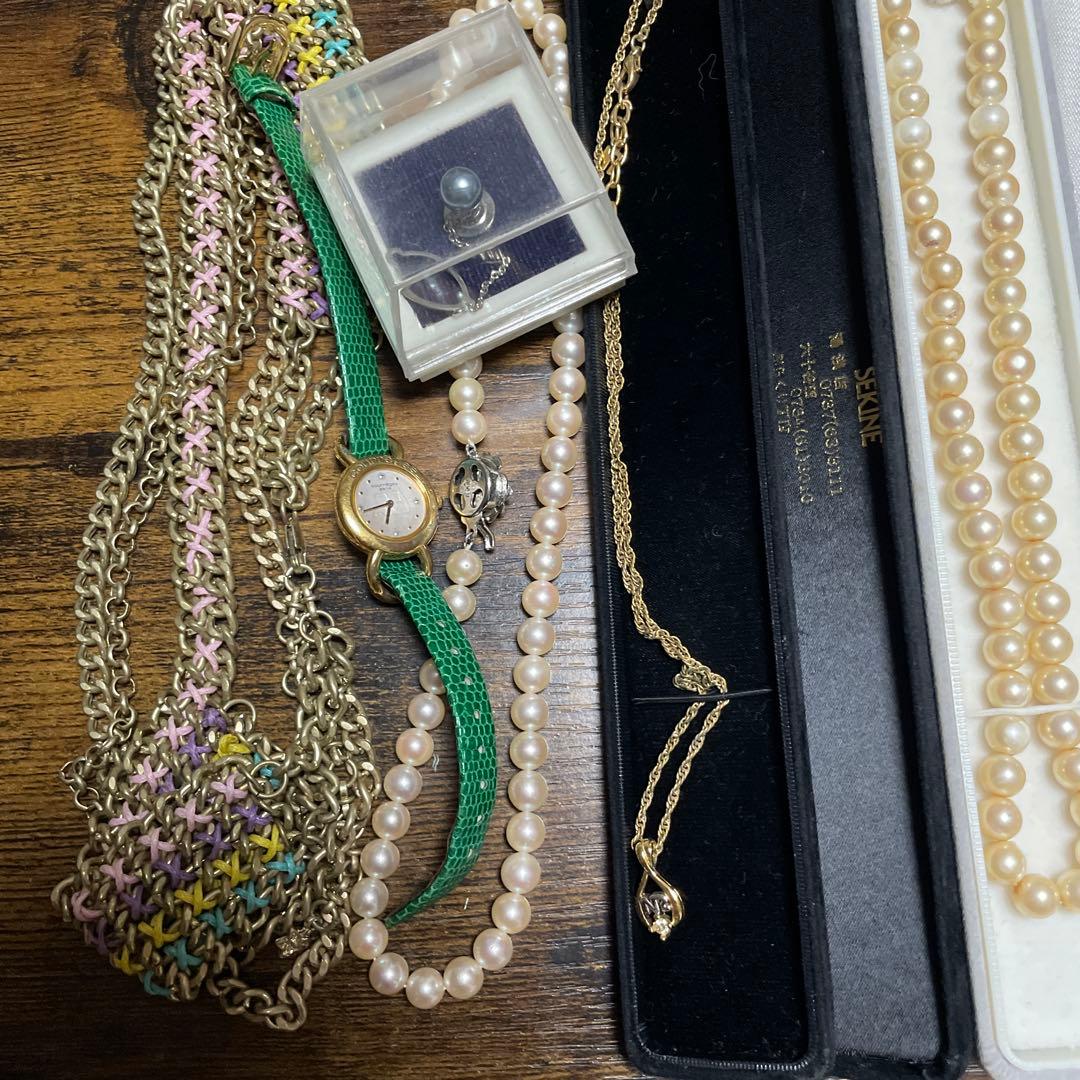 リ*ン様 遺品整理 パールと金属のエレガントアクセサリーセット