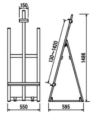 ポスタースタンド　イーゼル　ベルク　アルモード　MS179C シルバー