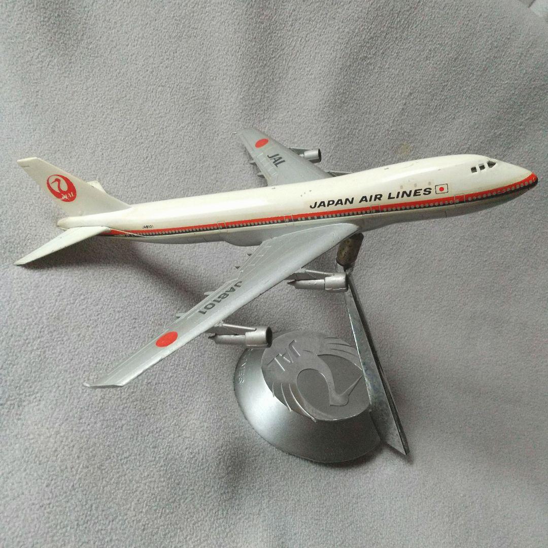 【希少】飛行機模　JAL 8101　鶴マーク　メタル台座付き