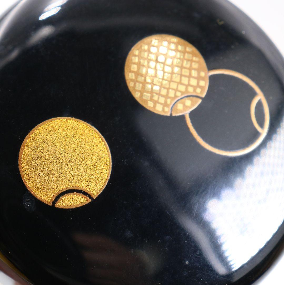 藤野松香作 輪島塗 つぼつぼ蒔絵 中棗 金塗 茶道具 共箱共布　V880