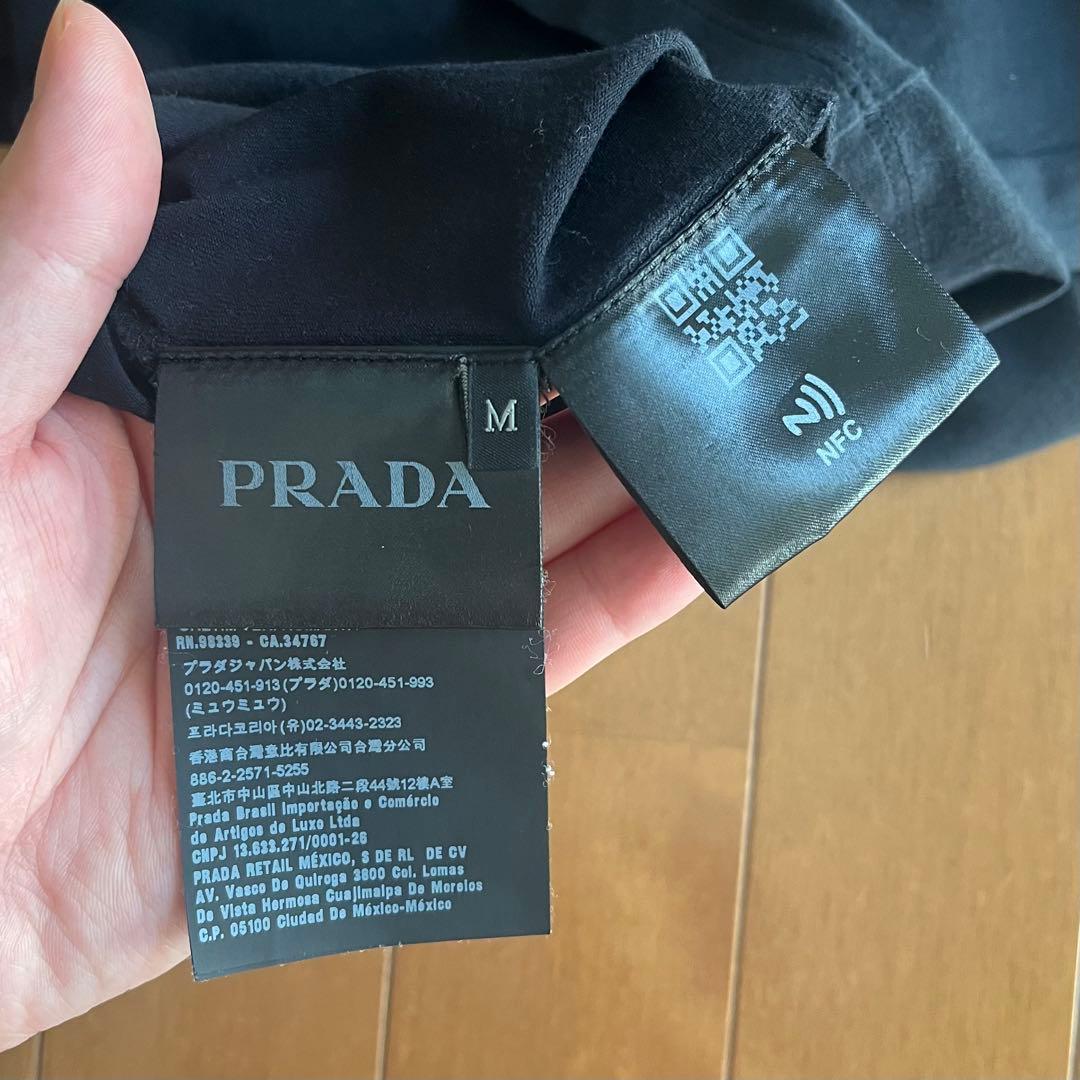 PRADA ナイロンショルダー・ポケット Tシャツ 黒 Mサイズ