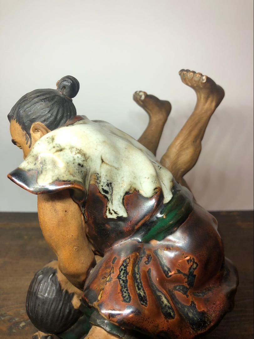 隅田焼 石黒香香 相撲 人形 明治時代