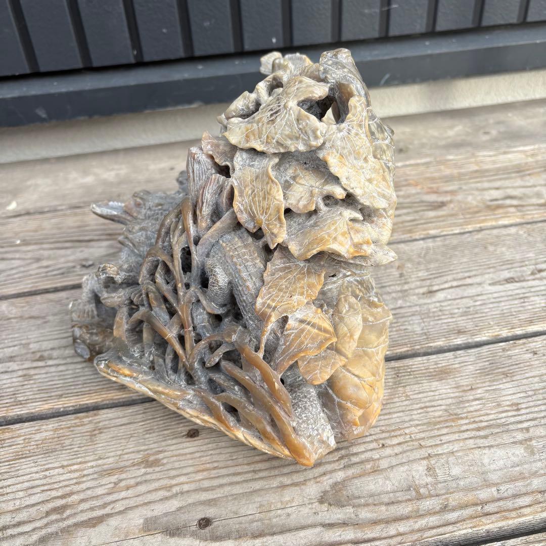 中国骨董 ワニ 置物 彫刻 天然石 オブジェ レトロ ジャンク ワニ群像 置物