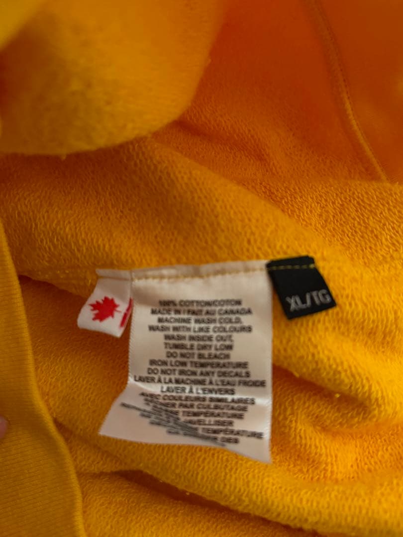 MIN-NANO カナダ製　hoodie イエロー XL