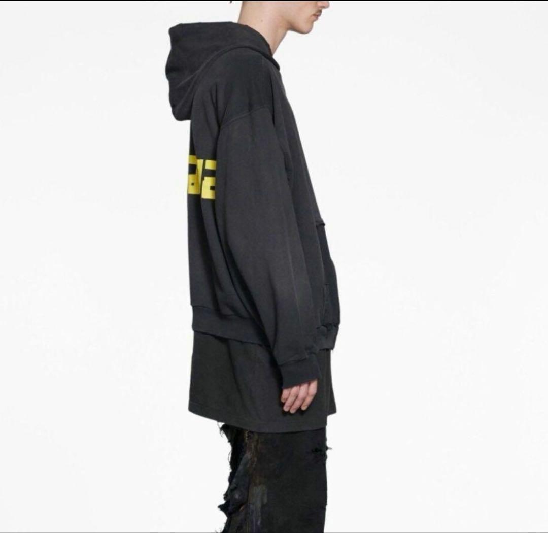 トップス 23ss TapeType Ripped PocketZip-Up Hoodie