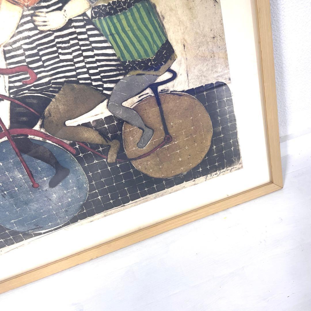 グラシエラ・ロド・ブーランジェ サイン入り 自転車の少女 リトグラフ