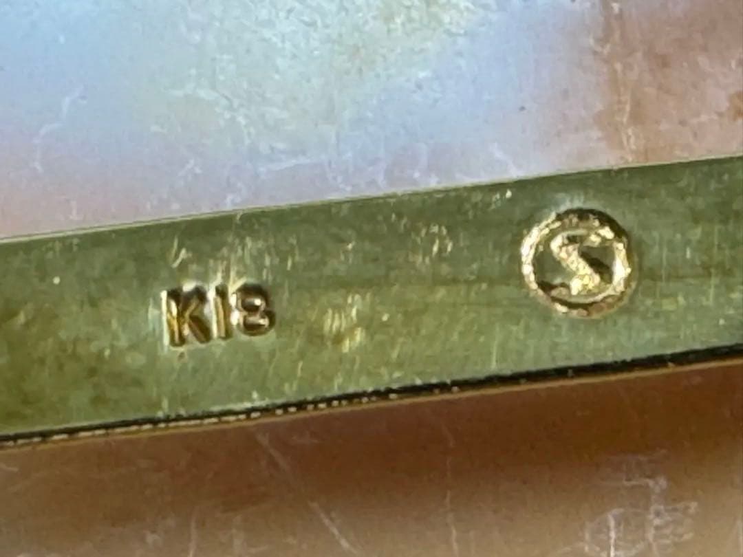 カメオ　シェル女性と小鳥　ペンダントトップ&ブローチ　2way K18枠