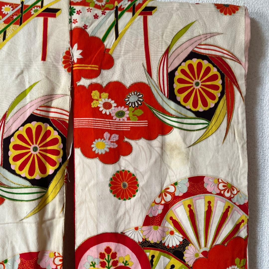 七五三　7歳　女の子　着物　アンティーク　正絹　着物セット