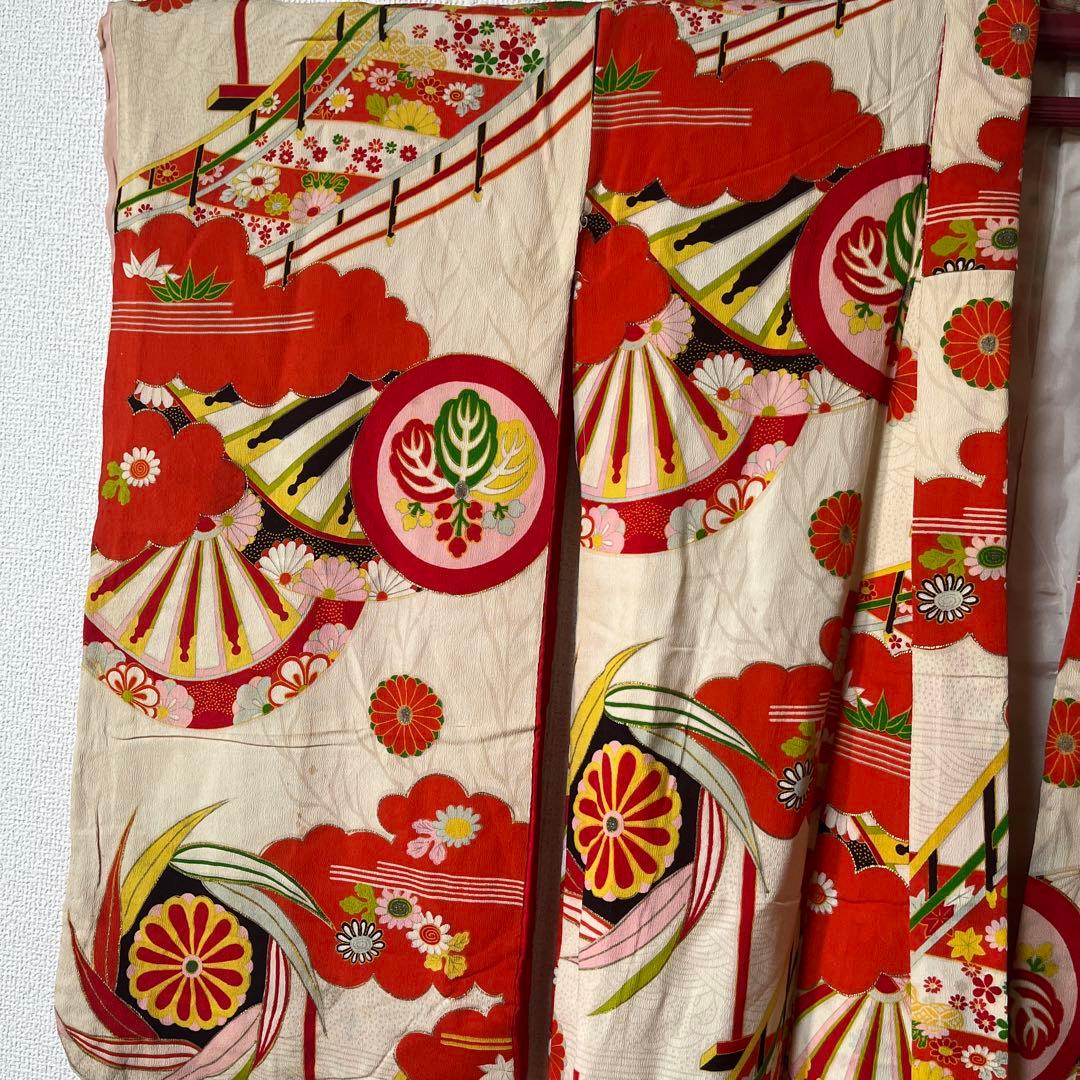 七五三　7歳　女の子　着物　アンティーク　正絹　着物セット