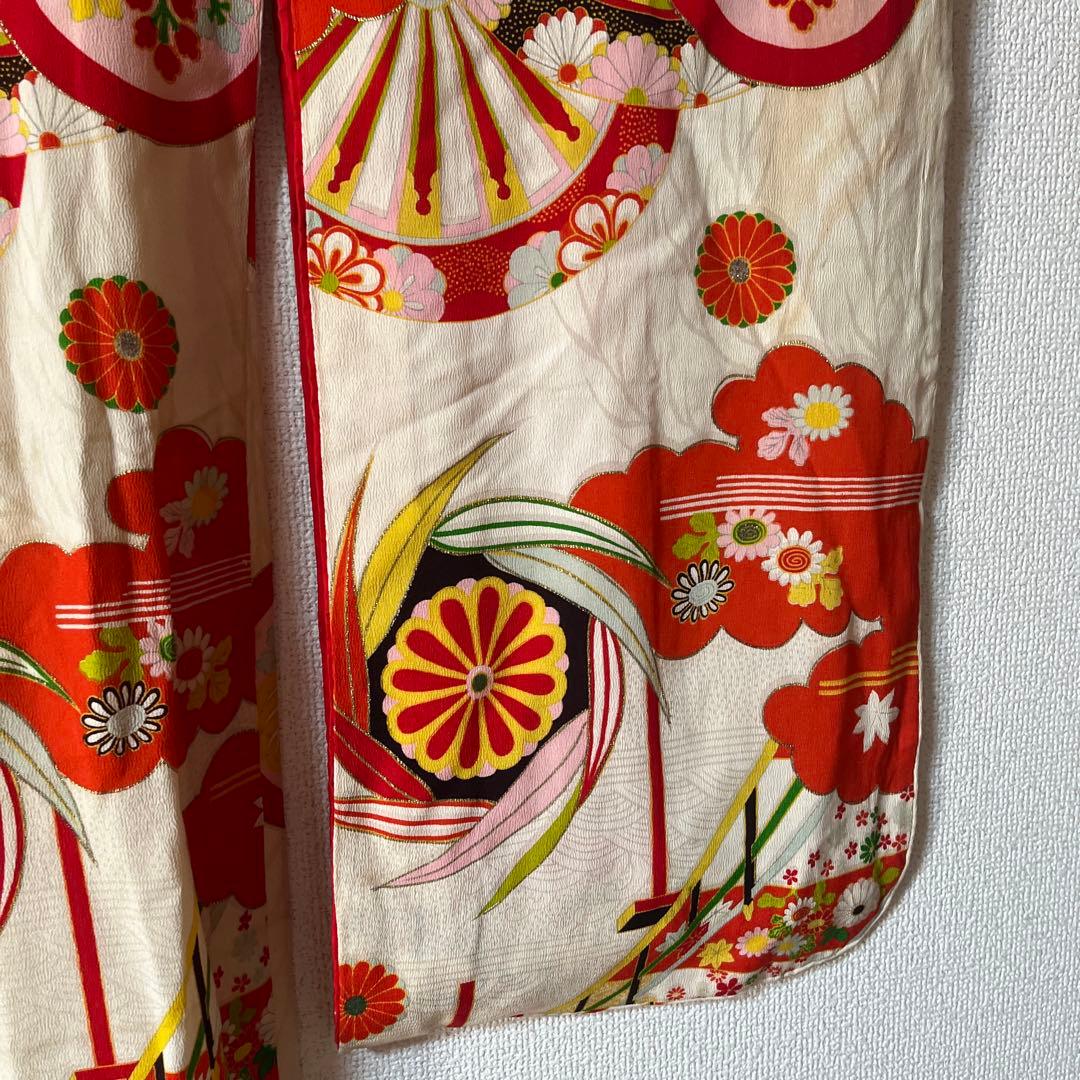 七五三　7歳　女の子　着物　アンティーク　正絹　着物セット