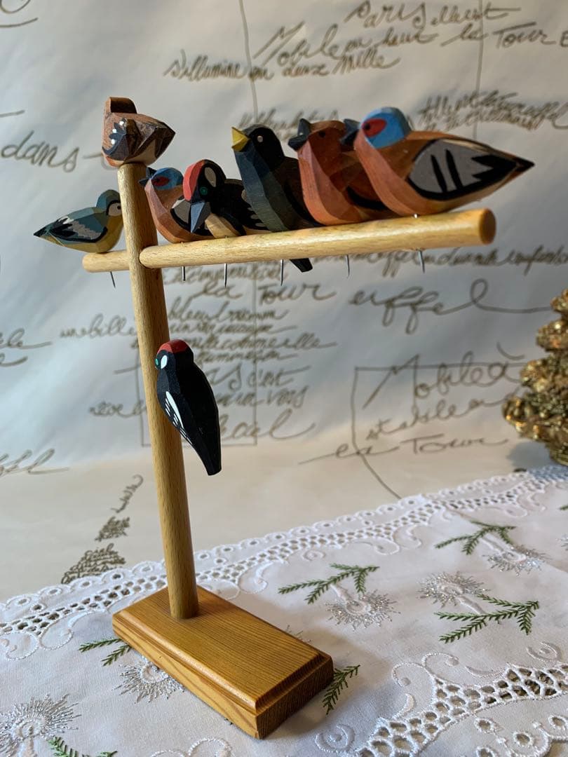 ドイツ製　木製人形　レアなエルツのビンテージの沢山の小鳥の止まり木！可愛い過ぎ！