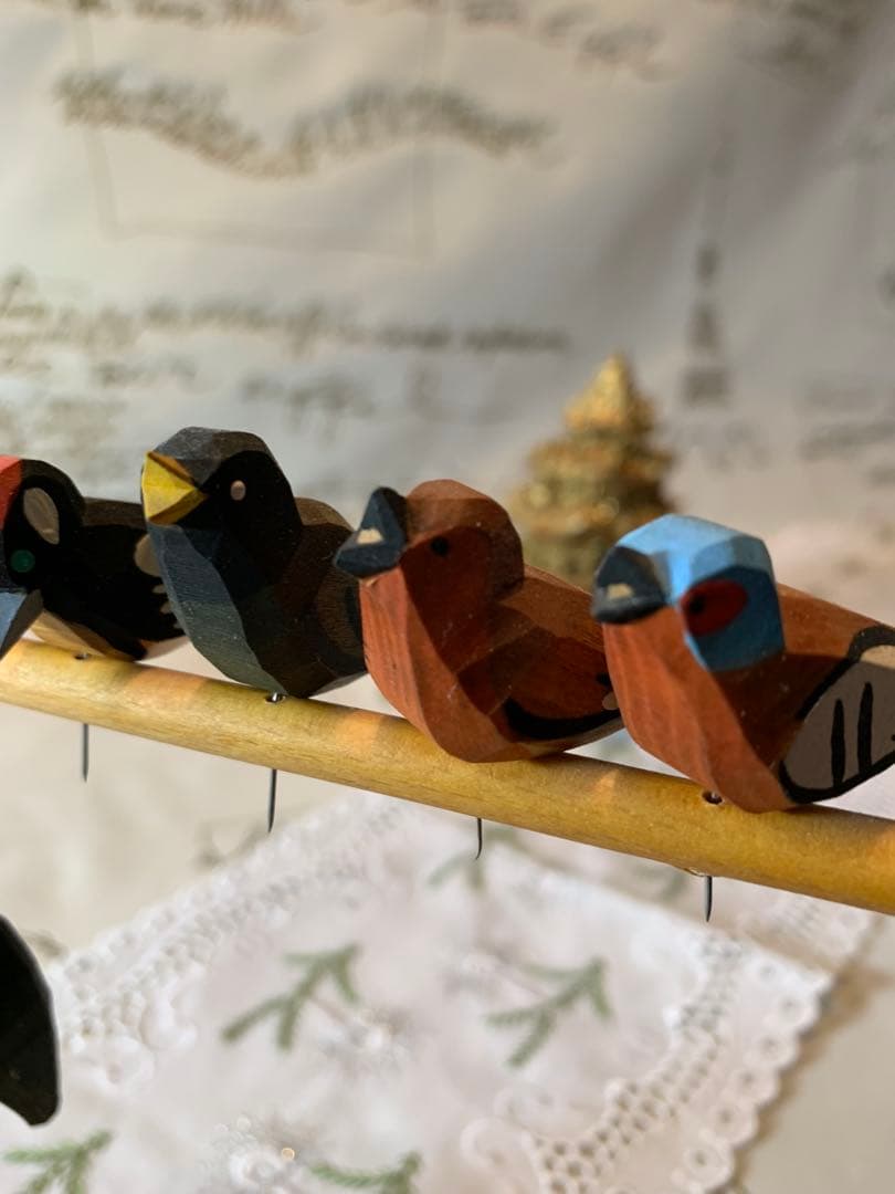 ドイツ製　木製人形　レアなエルツのビンテージの沢山の小鳥の止まり木！可愛い過ぎ！