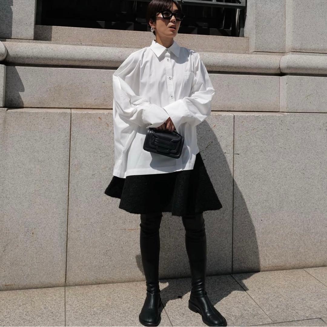 【美品】MACHATT マチャット　ブークレニットスカート　ブラック