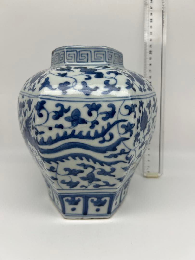 中国明朝染付花瓶茶道具　骨董　古美術　コレクション　唐物　アンティーク青磁　江戸