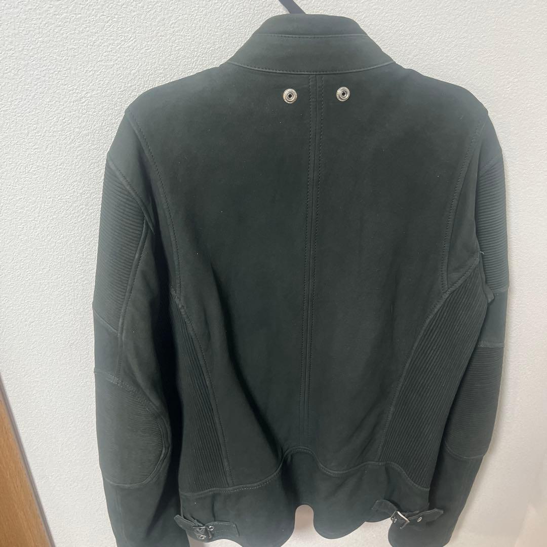 DIESELカーキシングルライダース　ラムスキンスエード