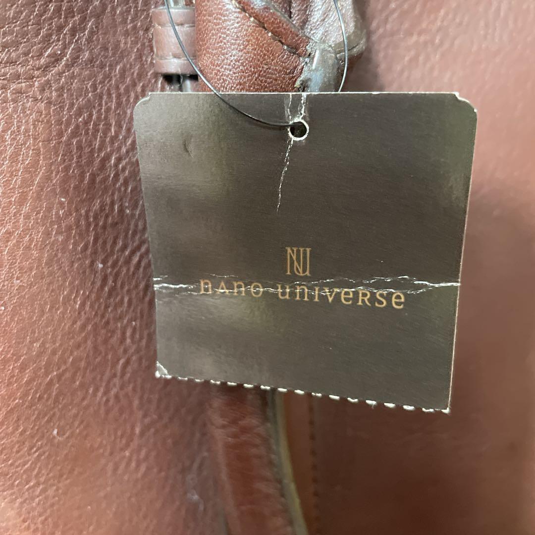 ナノユニバース ブリーフケース PC専用 2WAY 定価16.8万 レザー 伊製